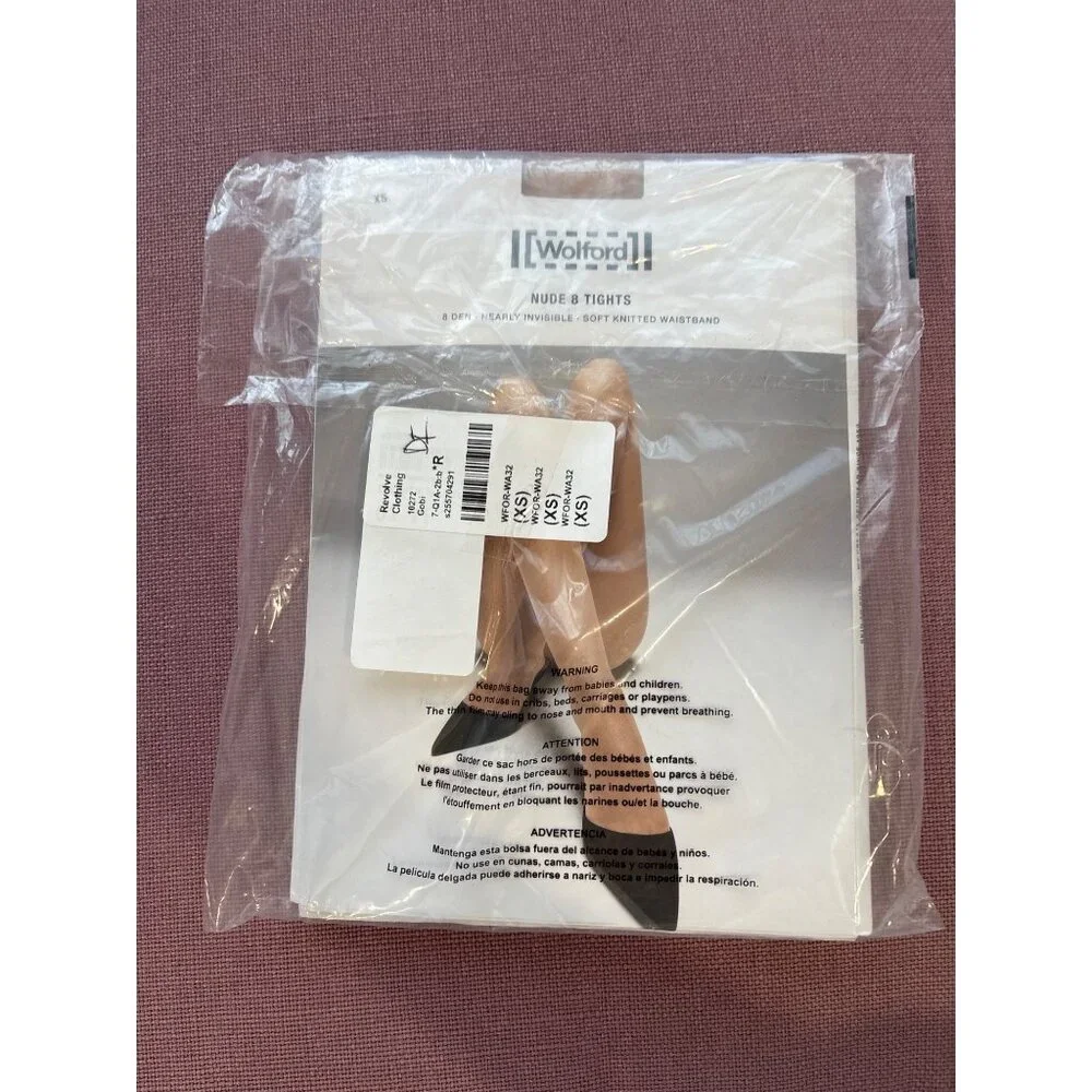 Wolford Nude 8 Tights in Gobi X-Small New Womens Nylons Pantyhose